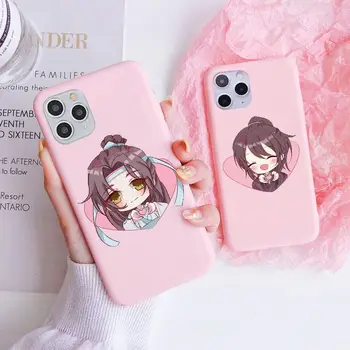 Mo Dao Zu Shi Anime Pastelinės Rožinės Funda telefono dėklas Skirtas iPhone 11 12 Mini Pro MAX SE 6s7 8Plus Xs XR Mielas LGBT Meilė Apima Atvejus