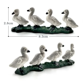 Ūkio Modeliavimo Vištos Antys Žąsys gyvūnų modelio Bonsai statulėlės namų dekoro miniatiūriniai pasakų sodo puošmena šiuolaikinės priedai