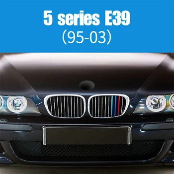 3pcs ABS M Vokietija Spalvos BMW F10 E39 E60 F07 G30 F18 5 Serijos GT GT5 Automobilių Lenktynių Grotelės, Juostelės Apdaila Įrašą, Lipdukai, Aksesuarai