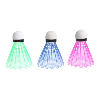 3pcs LED Badmintono Kamuolys Spindinčią Šviesą Plastiko Badmintono Pagalbinės Spalvinga Apšvietimo Kamuoliai