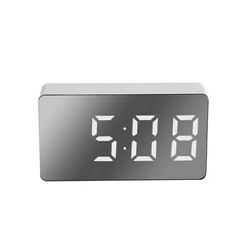 Žadintuvas Veidrodžio Paviršiaus Stalo Laikrodis Žadintuvas 3.1 Didelis LED Ekranas Šiuolaikinės Apdailos Namų Miegamasis